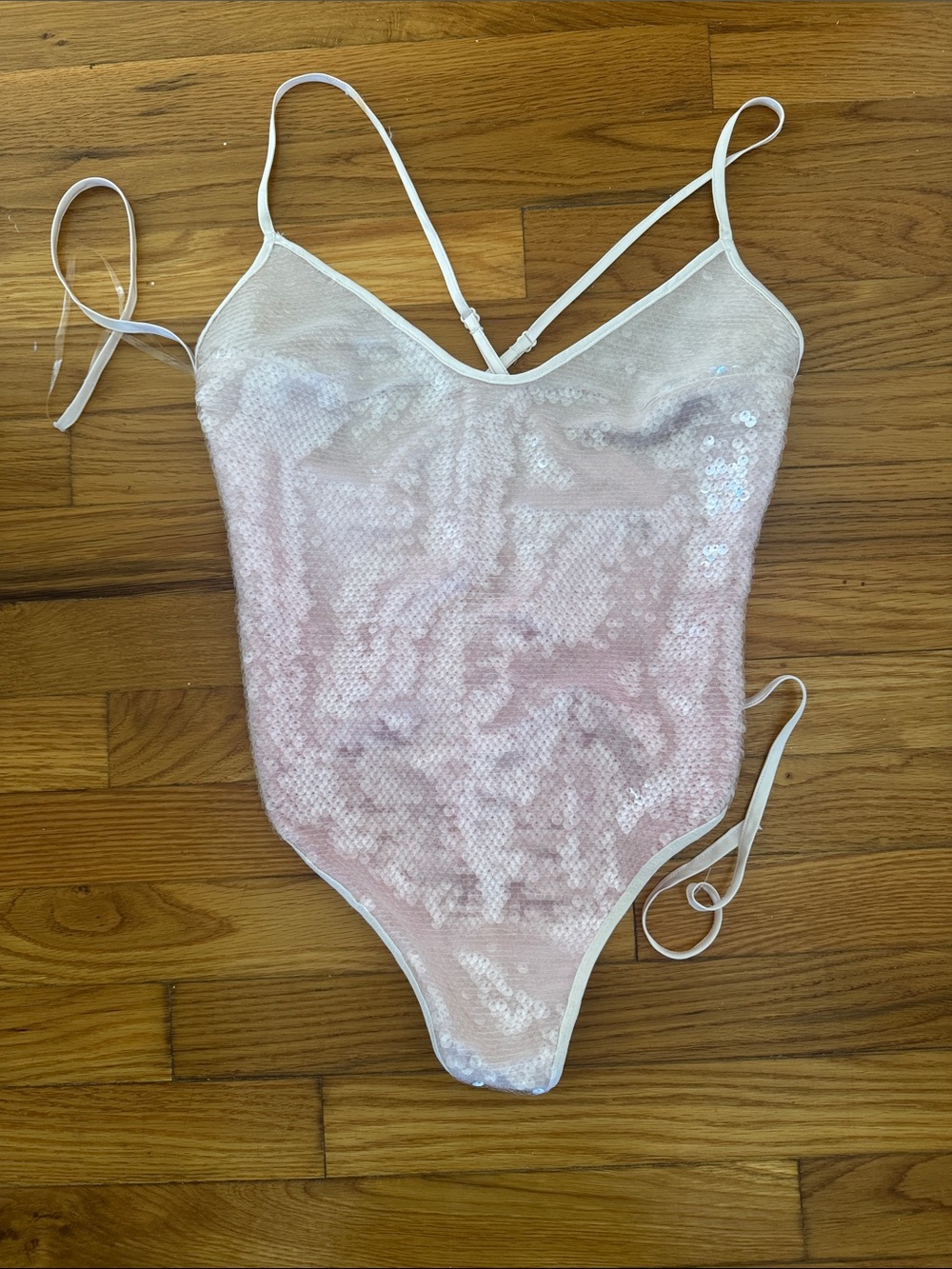 Victoria's Secret Pink Sequin Chemise Bodysuit